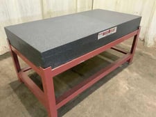 36" x 72" Collins Microflat granite surface plate, gray charcoal color, grade A, cover