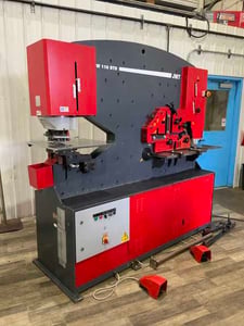 6" x 6" x 1/2" JMT #IW-110/180T-BTD, hydraulic ironworker, 120 ton, 7.5 HP, college machine