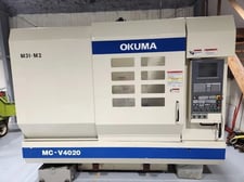 Okuma #MC-V4020, Vertical Machining Center, 4-Axis, 40" X, 20" Y, 17.7" Z, 20" x 48" Table, 15 HP, 8000 RPM