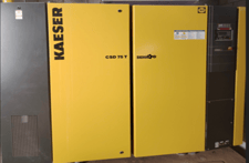 345 cfm, 125 psig, Kaeser #CSD75T, Rotary Screw Air Compressor, w/ ABT 105 Dryer, R513A, 125 HP, 3575 RPM