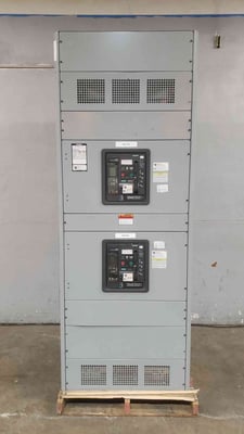 3000 Amp. Siemens SB3, Cubicle Bus Switchboard Section, (2) WLL2D325 2500A Breakers, 480V.3PH