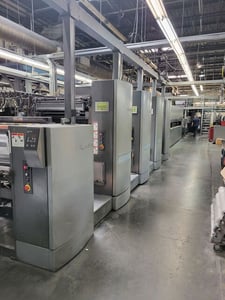 Heidelberg #M130, Web Offset Press w/ JF130 Folder, (4) Unit, 22.8" cutoff x 38" web, 16 page, Siemens