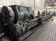 40" x 360" Lehmann Engine Lathe, 13" spindle bore, twin carriage, 28" 4-jaw front & rear chucks, 3 steady
