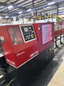Amada #CMB-75, cold saw, 11.22" x 1.57" x .079" blade, 10 HP, 56-225 RPM, Mitsubishi GT1000, 2017