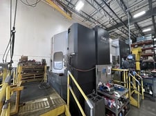 OKK #HM-100S, CNC horizontal machining center, 60 automatic tool changer, 55.1" X, 43.3" Y, 39.3" Z, 12000