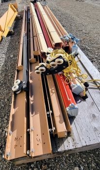 0.5 Ton, Demag, jib crane, 23.5' span, 30' runway, 8.5' under hook, 6 post, Harrington hoist, 2012