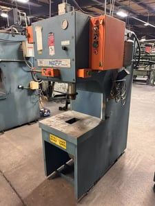 25 Ton, Neff #DF25-15M, open back gap frame hydraulic press, 6" stroke, 15" DL, 10" throat