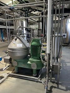 Westfalia #GSE125-06-777, Disc Batch Centrifuge, 5900 RPM bowl, 14.5 psi @ 194&deg;F, 2011