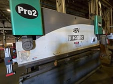 200 Ton, Piranha #200-12, Pro 2 CNC hydraulic press brake with back gauge, 12' overall, 124" between housing