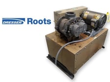 580 cfm, 13 psi, Roots #56U-RAI-J, rotary lobe blower package, 15 HP, 1824 RPM, 4" inlet/outlet