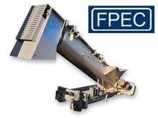 20" diameter x 13.1' long, FPEC #SC126, Stainless steel pivoting screw conveyor, 3/8" thick
