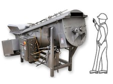 24" diameter x 10' long, MMC, Stainless steel screw auger conveyor with Sanova spray system
