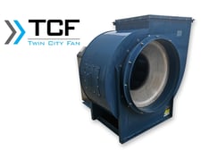 30000 cfm @ 4 S.P., Twin City Industrial fan size 365 BCV-SW, backward inclined with back plate, 40 HP