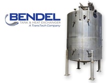 2400 gallon Bendel, atmospheric Stainless steel jacketed vertical mix tank, 300&deg;F, 84" dia. x 120" straight