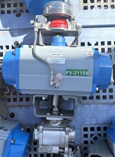 3" Jamesbury #VPVL550SR4/5BD, ball valve, pneumatic actuator SR FC 153 ft-lbs @ 60 psi, (10 available)