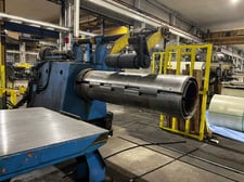 72" x .187" B & K, Cut-To-Length line, 50000 lb., 20-24" ID, 150 FPM, 4 C-Hook arms, powered rotation, (17)