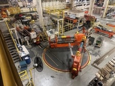 72" x 0.135" Stamco, Single Loop Slitting Line, L to R, 200 HP uncoiler, 125 HP slitter, 200 HP recoiler