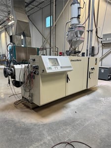 2.95" Krauss Maffei #KMD-75/32, Parallel Counter-Rotating Twin Screw Extruder, 32:1 L/D, 51 HP, Air-Cooled, 5