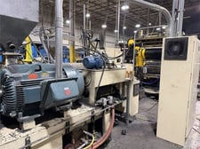 78" Egan/Welex/NRM, Co-Ex Sheet Line, 4.5" Egan 32:1 L/D 200 HP, 2.5" Welex 60 HP, 78" Flex Lip Die, 78" Roll