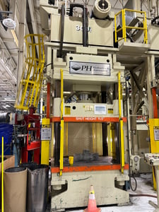 300 Ton, PH Hydraulics #4C-300-P, 4-Post Down-Acting hydraulic press, 24" stroke, 36" daylight, 65" x 48"