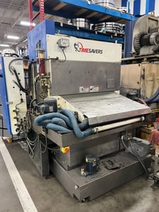 37" x 60" Timesavers #3111-13-0, Wet Metal Deburring Wide Belt Sander w/ Filtration, 37" x 60" Belt, 20 HP