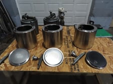 Stainless Steel Jar Rolling Mill, (3) 1.3 gallon jars, 8.5" outside diameter, 5.98" mouth opening, (2