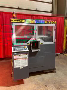 9" x 9" Hyd-Mech #H-230A, automatic bandsaw, 1 x 9' 8" blade, 50-350 SFM, hydraulic vise, 2015