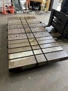96" L x 48" width x 5" H T-Slotted Steel bolster plate