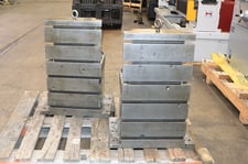 16.5" x 30" x 16" DeVlieg, 4-Piece Cast Iron Matched Angle Block Set, T-Slotted, 6 T-Slots