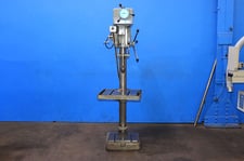 20" Clausing #2275, variable speed drill press, 6.5" spindle travel, 1-1/2 HP, #3MT, T-Slotted table & base