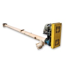 6" diameter x 18.5' long, mild steel tubular screw auger conveyor