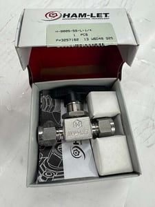 Ham-Let Ball Valve H-8005-SS-L 1/4 In. Let-Lok Tube Fitting 3,000 PSI