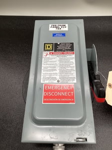 Square D #HU361, SAFETY SWITCH 30A 600V 3P NON-FUSIBLE