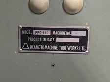 Okamoto #Linear 612/14, Surface Grinder, 6" x 12" Table, 2 HP, 3450 RPM, Magnetic Chuck