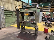 75 Ton Dake #5-017, Hydraulic H-Frame Press, 4.5" Stroke, 44" Between Uprights, Manual Pump