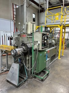 4-1/2" Sterling #VSY60-62, Plastics Extruder, 150 HP, 24:1 L/D, Herringbone Gear Drive, Melt Pump, Mixing
