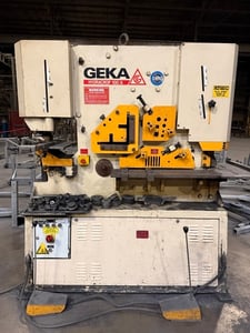 Geka #Hydracrop-100/A, Hydraulic Ironworker, 100 ton, 24" x 5/8" Flat Shear, Assorted Tooling Included