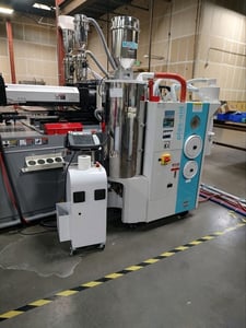 224 Ton, Nissei #DCX200III-25A, Injection Molding Machine, 5.5 Oz., w/ Dryer, Chiller, Granulator, Robot, 2023