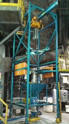 Hapman 2 Ton Bulk Bag Unloader with MiniVac Pneumatic Conveyor, 4,000 LB, PLC Touchscreen, 230/460V, 2011