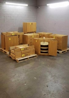 Jamestown 11-Piece Wood Lab Casework Set, Corner Units, Aprons & Drawer Suites, Standing Height