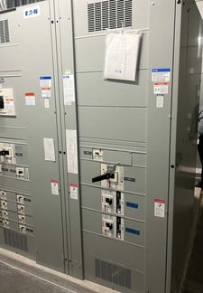 1600 Amps, Eaton Pow-R-Line 2-Section Switchboard, 480 Volts, 3 Phase, RGH Main, NGH & HMDL Breakers