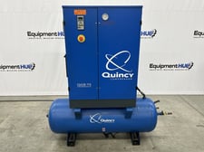 29 cfm, 125 psi, Quincy #QGB-7.5, rotary screw air compressor, 7 HP, 220 V., 2006