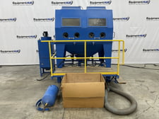 71-7/8" x 47-1/4" x 40-1/4" Full top open abrasive blast cabinet system with dust collector, foot operated