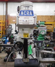 Acra HD #AM5V, vertical mill, 12.5" x 58" table, 5 HP, 15.5" X, 42" Y, 16" Z, Sony 3-Axis digital read out