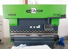 135 Ton, Gator #XERUS-31120, CNC press brake, 10' overall, 100" between housing, 10.2" stroke, 16.1" throat