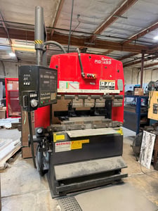 38 Ton, Amada #RG-35S, CNC press brake, 4' overall, 40" between housing, 3.94" stroke, 7.88" throat, 14.58"