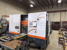 22" x 22" Kasto #WIN-A-5.6, horizontal band saw, 278.23" x 2.13" x .06" blade, 39-492 FPM, hydraulic clamp