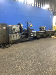 36" x 180" Poreba #TPK-80A/4M, Lathe, 4" bore, 4 jaw 32" chuck, tailstock, tool post, AccuRite Control
