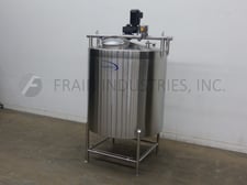 1000 gallon Qualtech, 316 Stainless Steel, sweep agitated, single wall tank, 66" ID x 66" straight wall, 3 HP