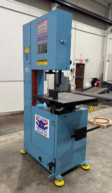 20" x 12" Roll-In #JM1220, vertical band saw, gravity feed, 11" table travels, 2 HP, 2019